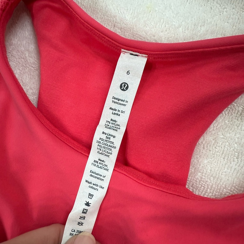 Lululemon Athletica Coral Wunder Train Racerback Tank NWT - Picture 2 of 4